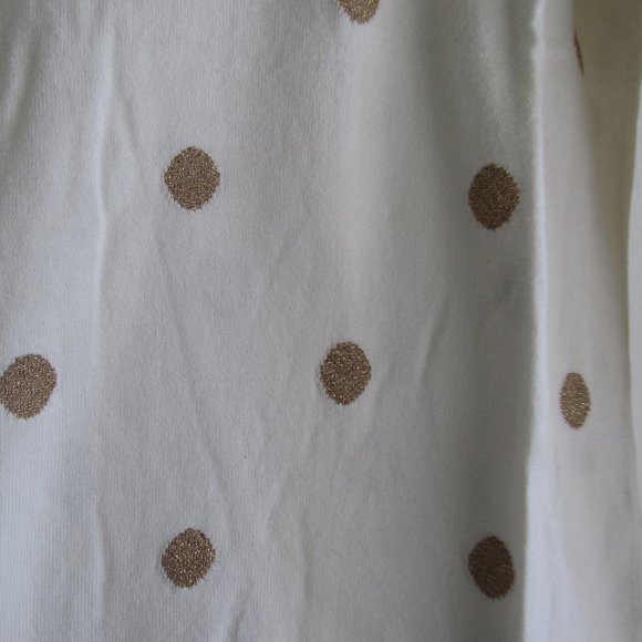 Market & Spruce Crew Neck Pullover Sweater Cream with Metallic Gold Dots Medium - Picture 2 of 5